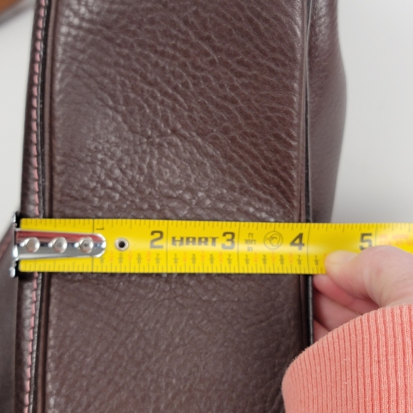 Coach Dark Brown Tan Gorgeous Pebble Leather Shoulder Bag Purse No H0669-F08E98 - Picture 16 of 16